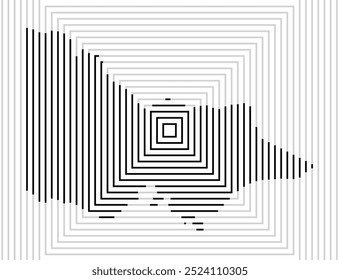Mapa de símbolos do Estado de Victoria (Austrália) mostrando o território com uma série de linhas quadradas pretas sobre fundo branco