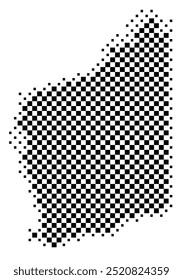 Symbol Map of the State Western Australia (Australia) showing the territory with a pattern of black squares like a chessboard