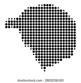 Symbol Map of the Statistical Region Zajas (Macedonia) showing the area with a pattern of black circles