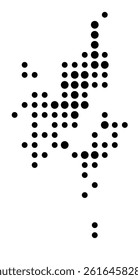 Symbol Map of Summerville (United States) showing the city with a pattern of just a few black dots