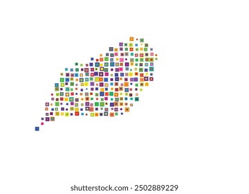 Symbol Map of the Territory Jervis Bay Territory (Australia) showing the territory with a pattern of overlapping colorful squares like candies