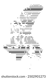 Symbol Map of the Territory Nunavut (Canada) showing the territory with parallel black lines in different line thickness