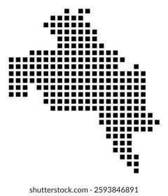 Symbol Map of Texas City (Texas) showing the city with a pattern of just a few black squares