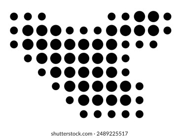 Symbol Map of the Three Kings Islands (New Zealand) showing the stateprovince with a pattern of black circles