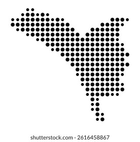 Symbol Map of Trenton (United States) showing the city with a pattern of just a few black dots