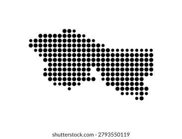 Symbol Map of Tuen Mun (Hong Kong S.A.R.) showing the area with a pattern of black circles
