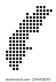 Symbol Map of Union City (New Jersey) showing the city with a pattern of just a few black squares