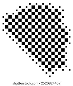 Symbol Map of the Union Territory Chandigarh (India) showing the territory with a pattern of black squares like a chessboard