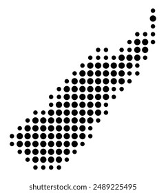 Symbol Map of the Unitary Authority Nelson City (New Zealand) showing the stateprovince with a pattern of black circles