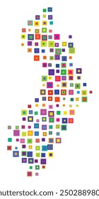 Symbol Map of the Unitary Authority Tasman District (New Zealand) showing the territory with a pattern of overlapping colorful squares like candies