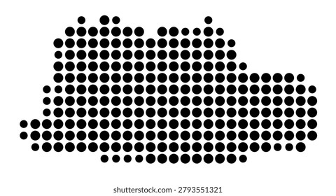 Symbol Map of the Unitary Authority (wales) Vale of Glamorgan (Wales) showing the area with a pattern of black circles