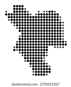 Symbol Map of the Unitary Authority (wales) Neath Port Talbot (Wales) showing the area with a pattern of black circles