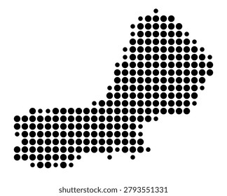 Symbol Map of the Unitary Authority (wales) Swansea (Wales) showing the area with a pattern of black circles