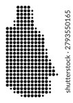 Symbol Map of the Urban county Nagykanizsa (Hungary) showing the area with a pattern of black circles