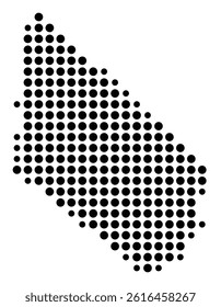 Symbol Map of Vineland (United States) showing the city with a pattern of just a few black dots