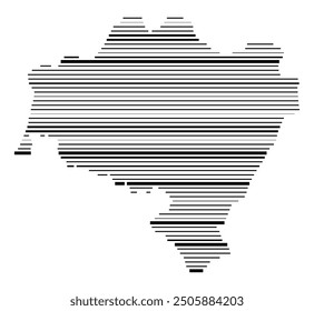 Symbol Map of the Voivodeship or Province Lower Silesian (Poland) showing the territory with parallel black lines in different line thickness