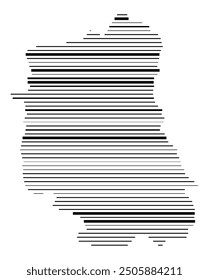 Symbol Map of the Voivodeship or Province Lublin (Poland) showing the territory with parallel black lines in different line thickness