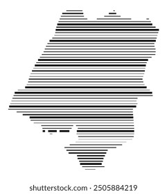 Symbol Map of the Voivodeship or Province Opole (Poland) showing the territory with parallel black lines in different line thickness