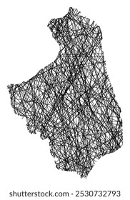 Symbol Map of the Voivodeship or Province Podlachian (Poland) showing the state with black, crossing lines like Mikado Sticks or a spider web