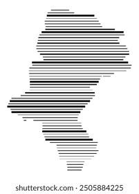 Symbol Map of the Voivodeship or Province Silesian (Poland) showing the territory with parallel black lines in different line thickness