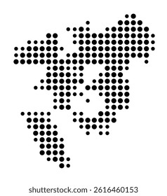 Symbol Map of Walnut Creek (United States) showing the city with a pattern of just a few black dots