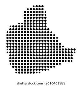 Symbol Map of Waterbury (United States) showing the city with a pattern of just a few black dots