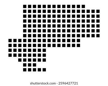 Symbol Map of West Valley City (Utah) showing the city with a pattern of just a few black squares