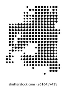Symbol Map of Wheaton (United States) showing the city with a pattern of just a few black dots