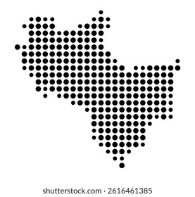 Symbol Map of Wilmington (United States) showing the city with a pattern of just a few black dots