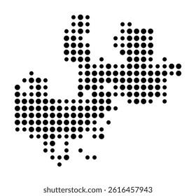 Symbol Map of Wylie (United States) showing the city with a pattern of just a few black dots
