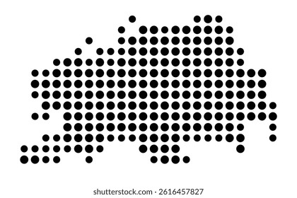 Symbol Map of Yakima (United States) showing the city with a pattern of just a few black dots