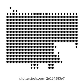 Symbol Map of Youngstown (United States) showing the city with a pattern of just a few black dots