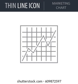 Symbol of Marketing Chart. Thin line Icon of Infographics. Stroke Pictogram Graphic for Web Design. Quality Outline Vector Symbol Concept. Premium Mono Linear Beautiful Plain Laconic Logo