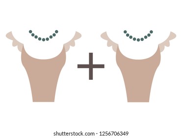 The symbol of marriage. Mathematical equation. Couple woman plus woman. Homosexual marriage. Flat style vector.