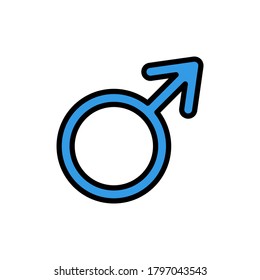 Symbol mars icon. Simple color with outline vector elements of esoteric icons for ui and ux, website or mobile application