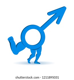 The symbol of Mars as a man. Vector Illustration isolated on white background 
