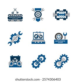 Symbol of Mechanical Mastery logo design on white background 
