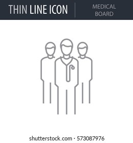 Symbol of Medical Board. Thin line Icon of Medicine Part One. Stroke Pictogram Graphic for Web Design. Quality Outline Vector Symbol Concept. Premium Mono Linear Beautiful Plain Laconic Logo