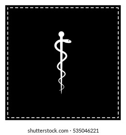 Symbol of the Medicine. Black patch on white background. Isolated.