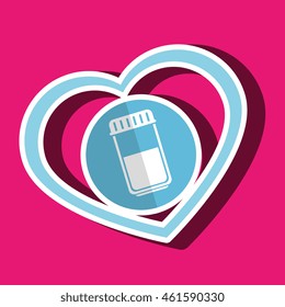 symbol medicine bottle pills graphic vector illustration