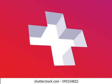 A symbol of medicine. Swiss flag icon