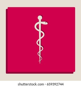 Symbol of the Medicine. Vector. Grayscale version of Popart-style icon.