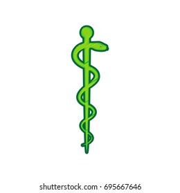 Symbol of the Medicine. Vector. Lemon scribble icon on white background. Isolated