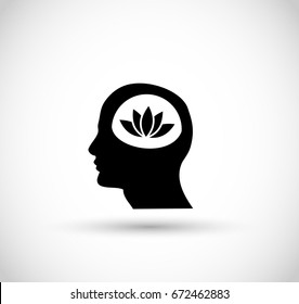 Symbol of meditating man icon vector