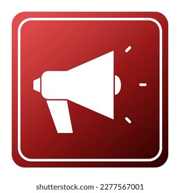 Symbol of megaphone on white background