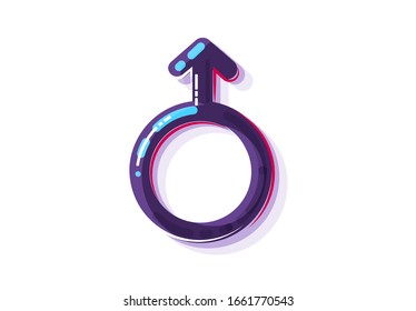 Symbol men blue icon isolated on white background. vector illustration
