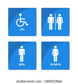 Symbol for men, women, people with disabilities, toilet sign, restroom icons. Design by Inkscape.