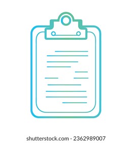 symbol of minimalist clipboard logo line art thin gradient lines eps.10