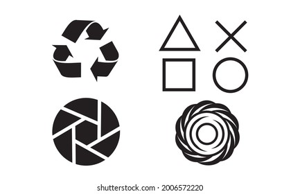 symbol mix black icon set on white white background