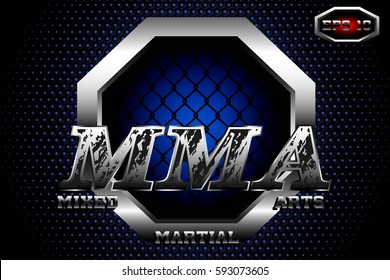 A symbol of Mixed martial arts,vector logo,steel cage